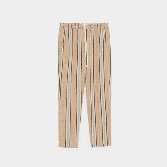 EUC Zara pinstripe pattern casual pants, L - Picture 4 of 6